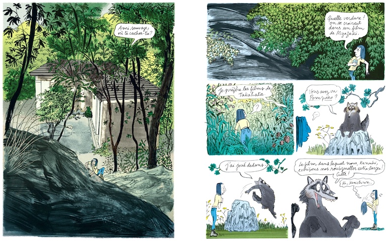 La jeune femme et la mer - Bande dessinée - Critique - Jeune Française qui rencontre une créature Pompoko dans la forêt au Japon