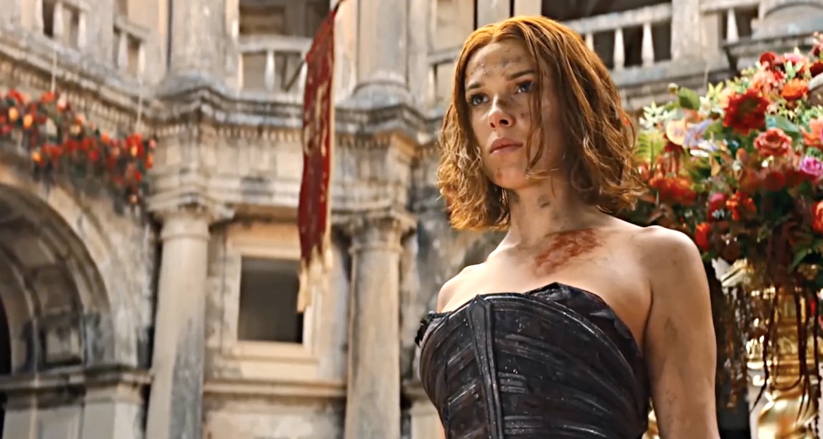 La Princesse Elodie interprétée par Millie Bobby Brown devient une jeune femme dominante gynocrate dans le film La Demoiselle et le dragon